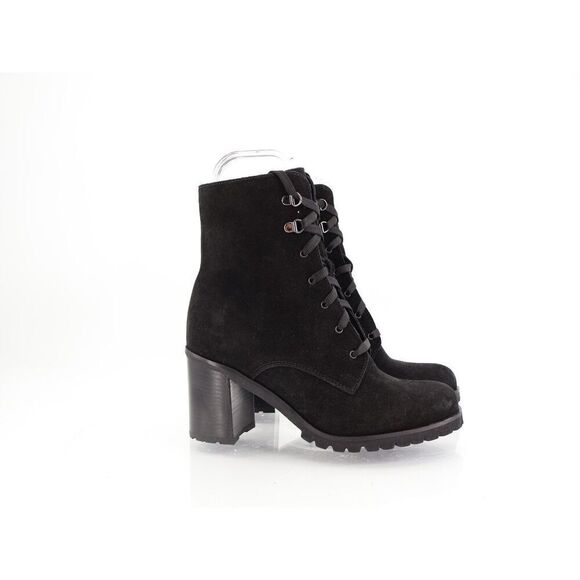 La Canadienne Parkera Waterproof Lug Boot Womens 8.5 Black Suede Lace Up Bootie - Picture 1 of 11